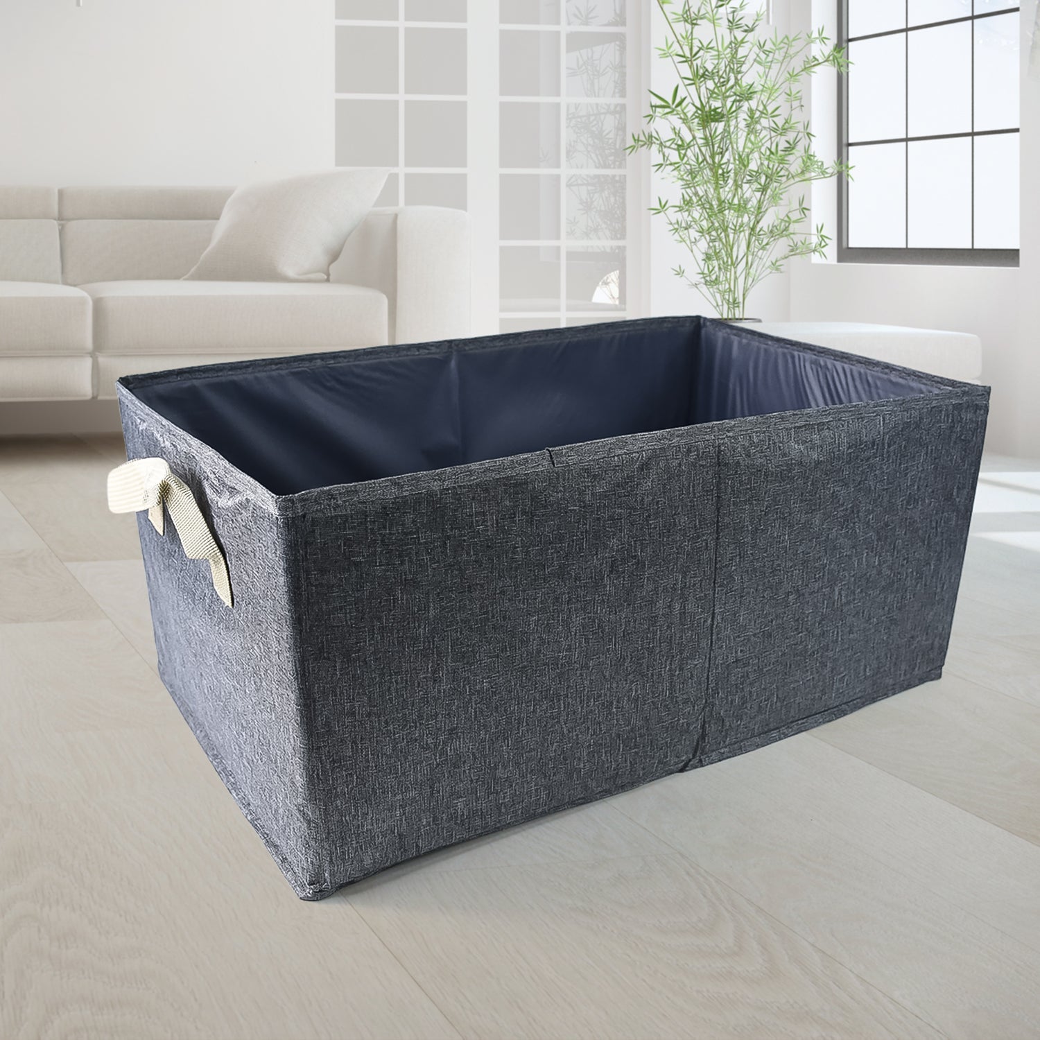 FOLDABLE CLOTH STORAGE BOX WITH HANDLES (47×28 CM) FOLDABLE CLOTH STORAGE BOX WITH HANDLES (47×28 CM)
